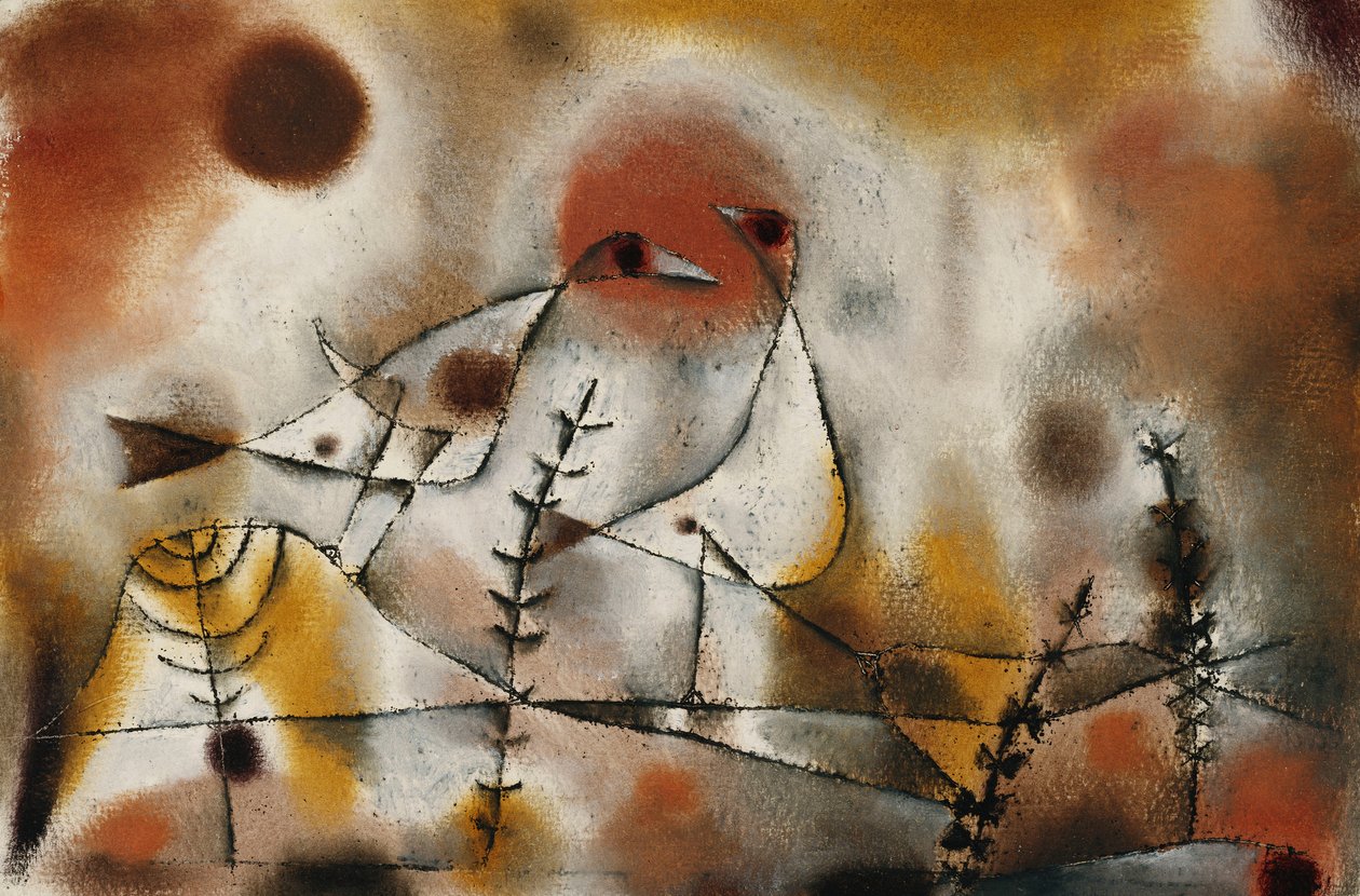 Hócsirkék; Schneehuhn, 1920 körül (gouache, toll, tinta és ecset papíron) alkotó: Paul Klee