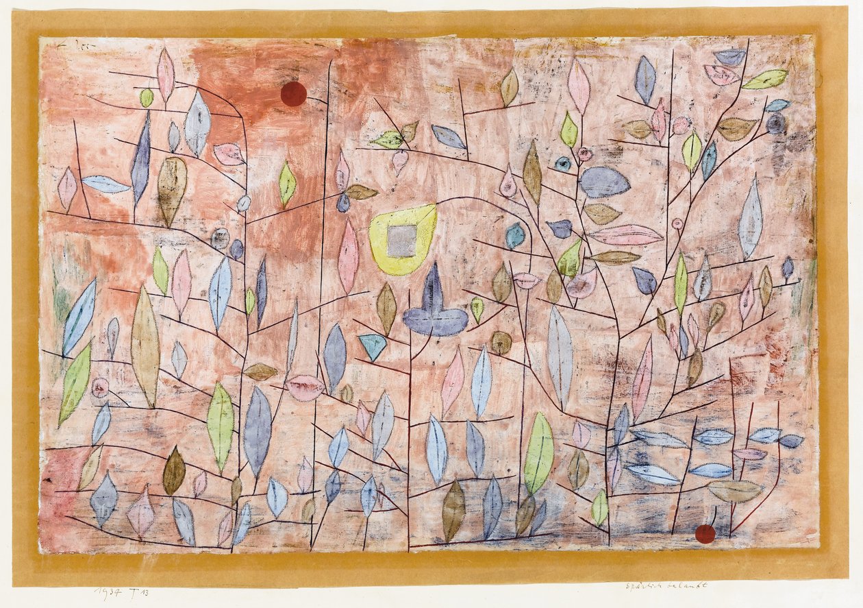 Ritka lombozat; Sparlich Belaubt alkotó: Paul Klee