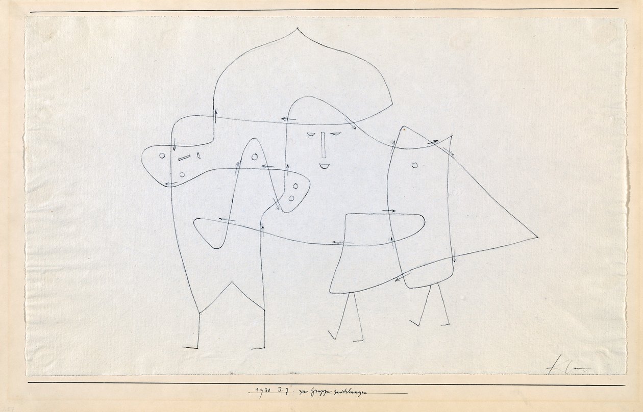 A csoport zárva: Enlacés en un groupe, 1930. alkotó: Paul Klee