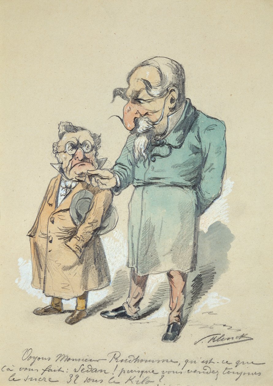 Monsieur Prudhomme és III. Napóleon (akvarell) alkotó: Paul Klenck