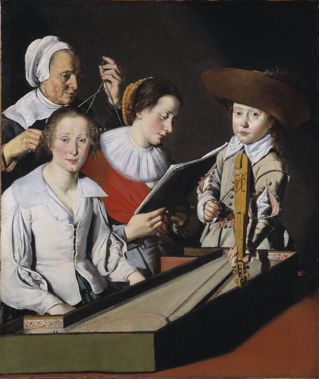 Une fete musicale – Zenés buli, szerző: La Tarte, Paul (?-1636). Olajfestmény. Mérete: 116x98,8 cm. Nemzeti Múzeum Stockholm alkotó: Paul La Tarte