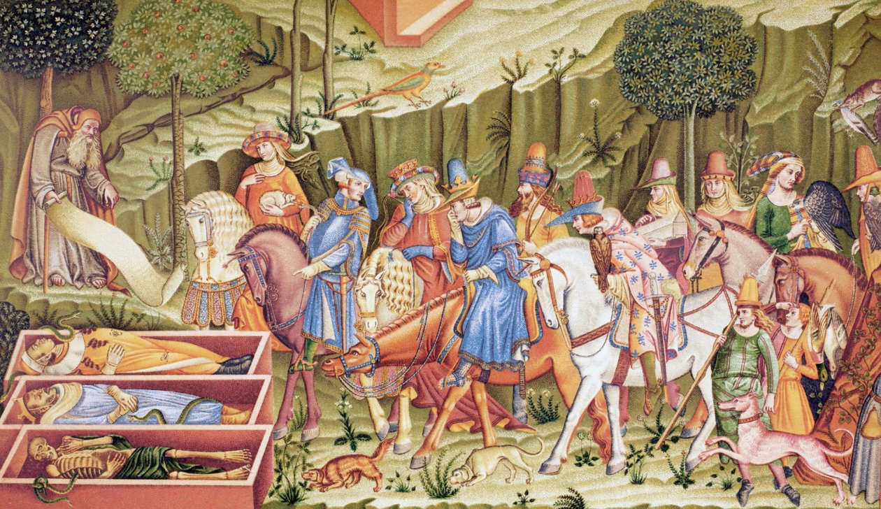 A halál diadala, freskó a Campo-Santo templomban, Pisa, Olaszország, Francesco Traini nevéhez fűződik. alkotó: Paul Lacroix