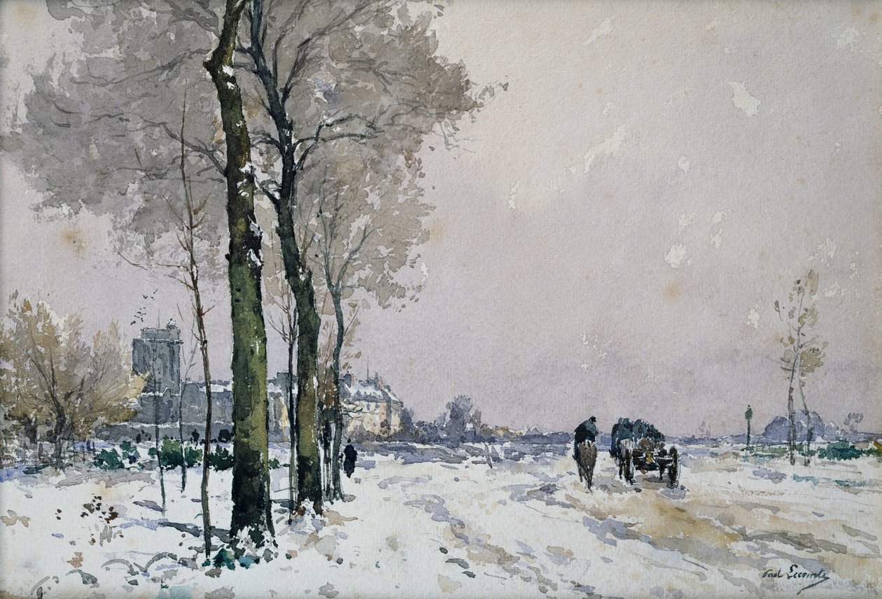 Egy város külterülete, tél (olaj, vászon) alkotó: Paul Lecomte