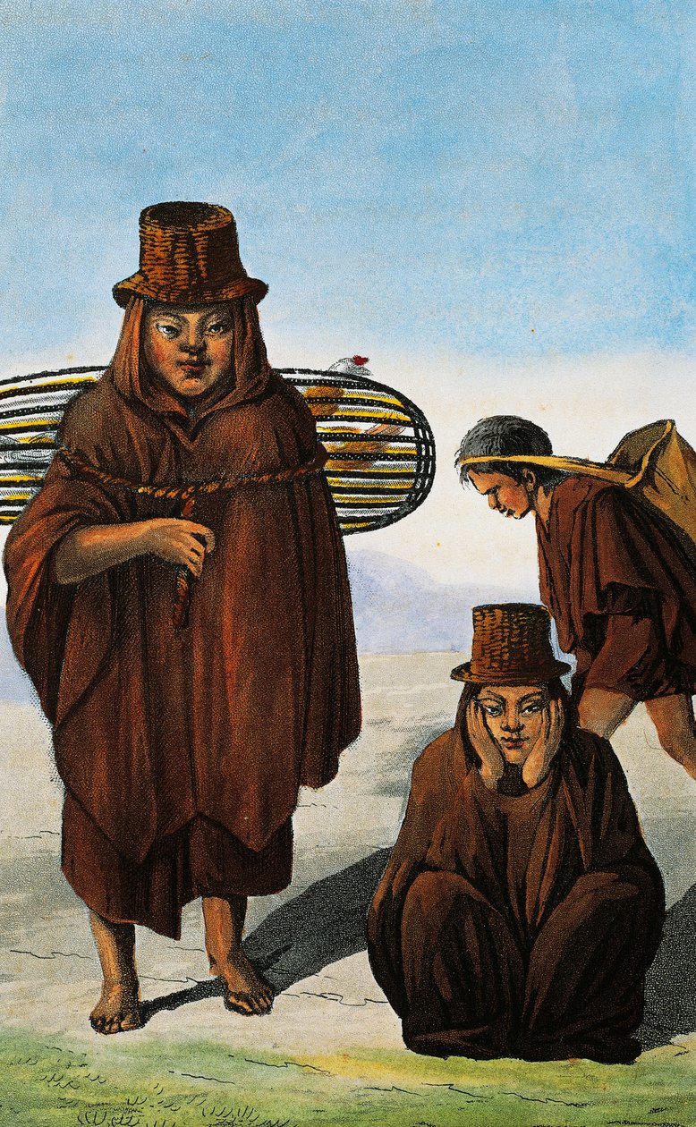Baromfiárus, koldus és munkás, Kolumbia, Paul Legrand metszete a Travels in the Columbia Köztársaságban 1822-ben és 1823-ban, Gaspard Theodore Mollien (1796-1872), Dél-Amerika alkotó: Paul Legrand