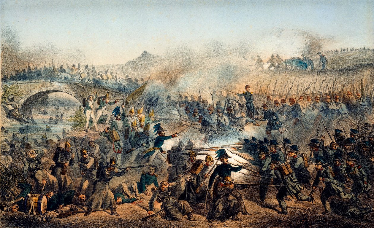 A csernaja folyó csata 1855. augusztus 16-án, XIX alkotó: Paul Levert