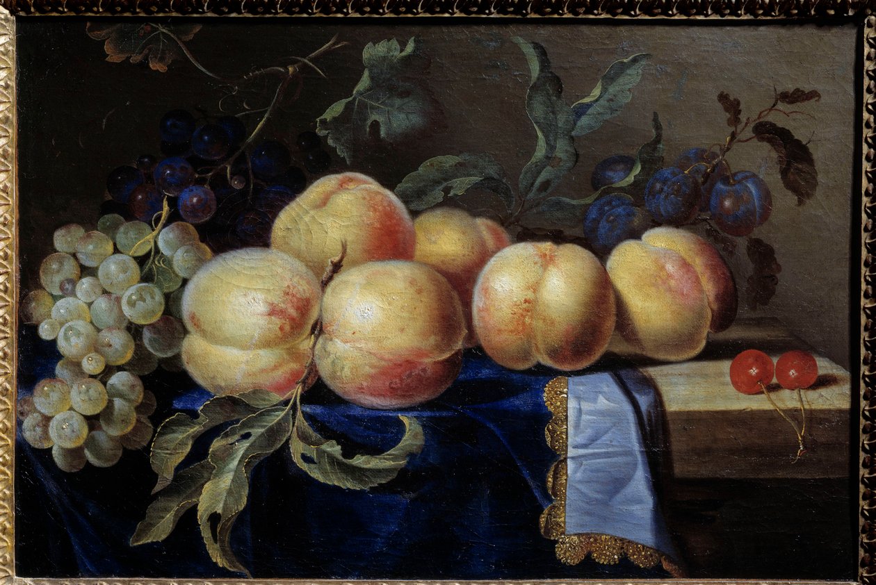 Csendélet, Peches. Paul Liegeois festménye (17. század) V. 0,31x0,47 m Rouen, musee des Beaux Arts alkotó: Paul Liegeois