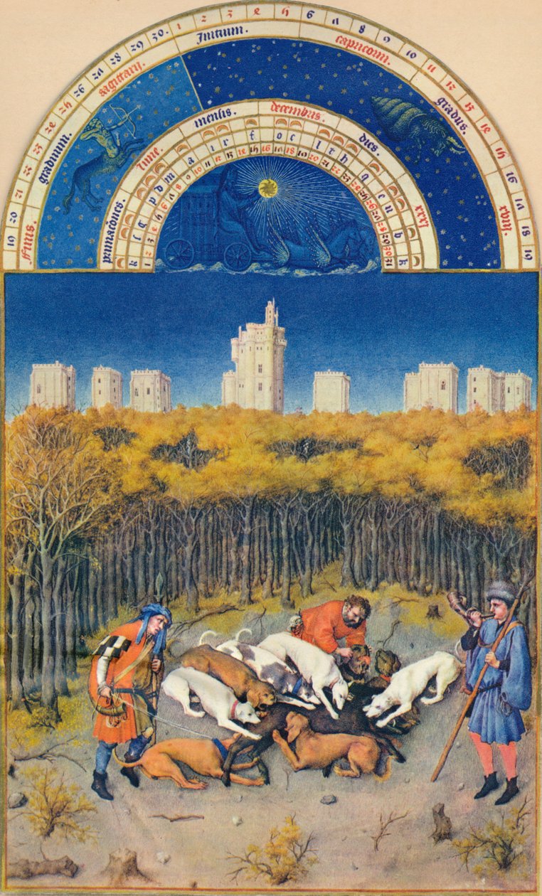December – a Château de Vincennes, 15. század, 1939. alkotó: Paul Limbourg