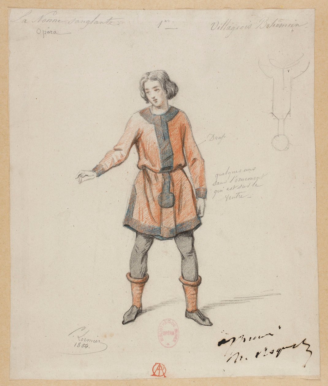 Gounod - A véres apáca - Négy jelmezmodell Paul Lormier-től - 1. Bohém falusi alkotó: Paul Lormier