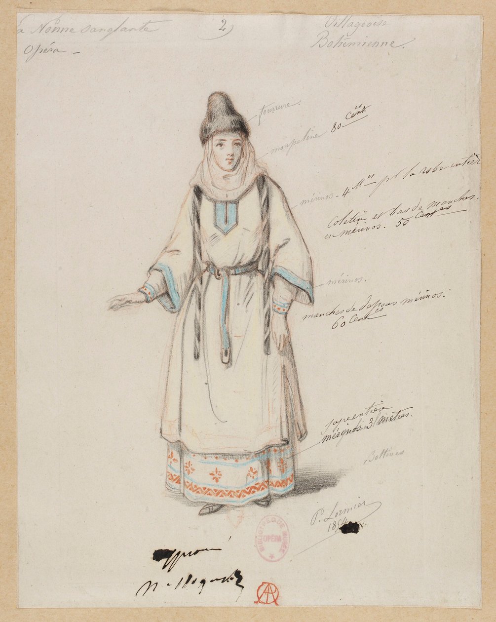 Gounod - A véres apáca - Négy jelmezmodell Paul Lormier-től - 2. Bohém falubeli alkotó: Paul Lormier