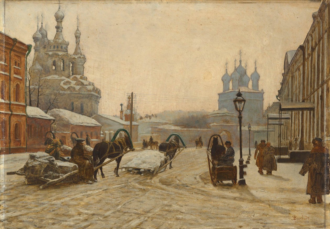 A Theotokos Születésének temploma a Putinki-n és a Passió Strastnoy kolostor, 1895. alkotó: Paul Louis Bouchard