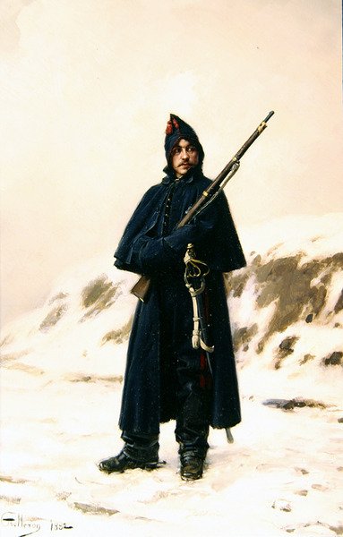 Katona a hóban alkotó: Paul Louis Narcisse Grolleron