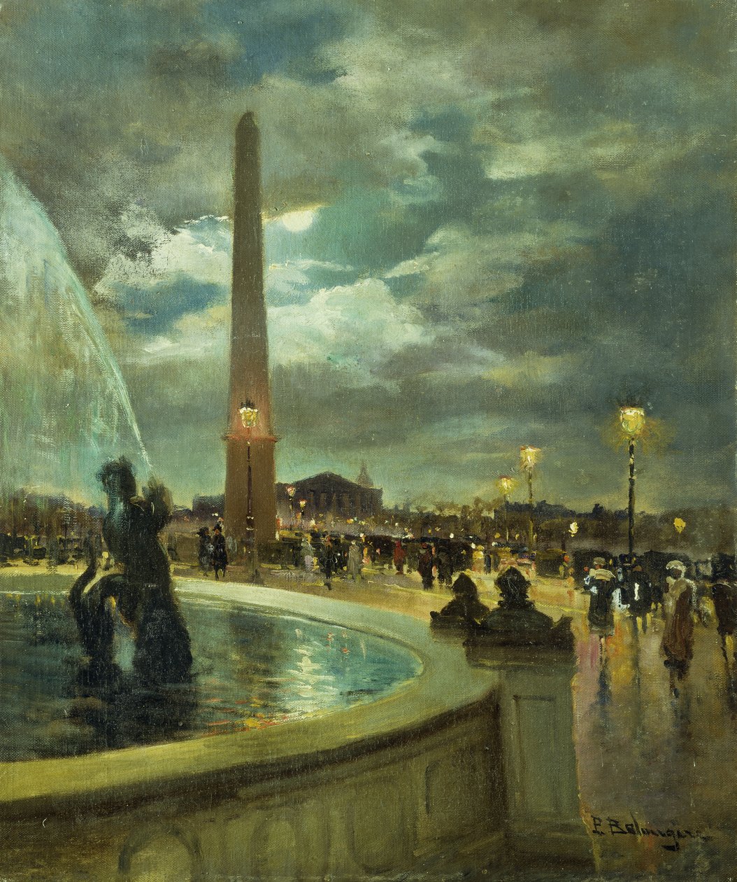 A Place de la Concorde (olaj, tábla) alkotó: Paul Marcel Balmigere