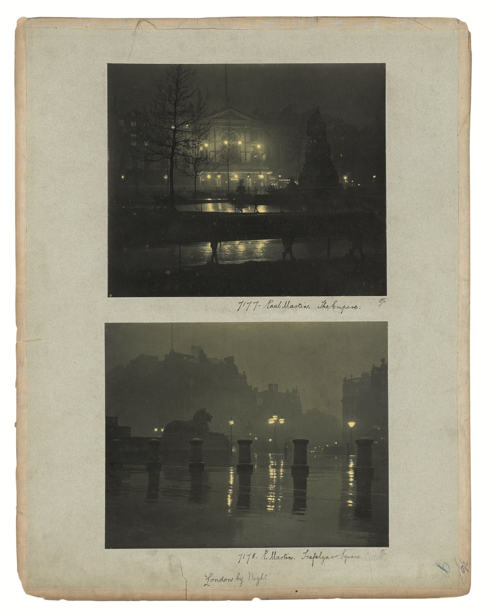 London gázfényben, 1896 körül (zöld tónusú szénnyomatok) alkotó: Paul Martin