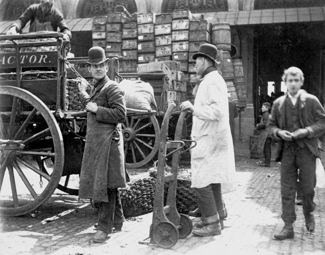 Kirakodás a Billingsgate Marketen, London, 1893 alkotó: Paul Martin
