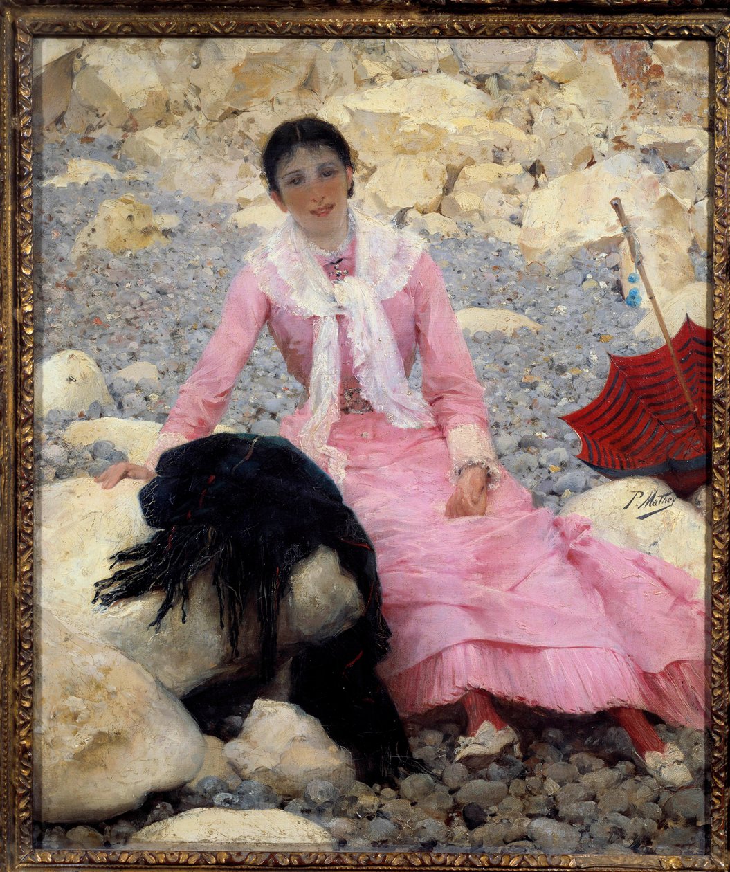 Fernande Mathey (1857-1941) portréja a tengerparton Paul Mathey (1844-1929) festménye 19. század V. 0,55x0,46 m Párizs, Muse d