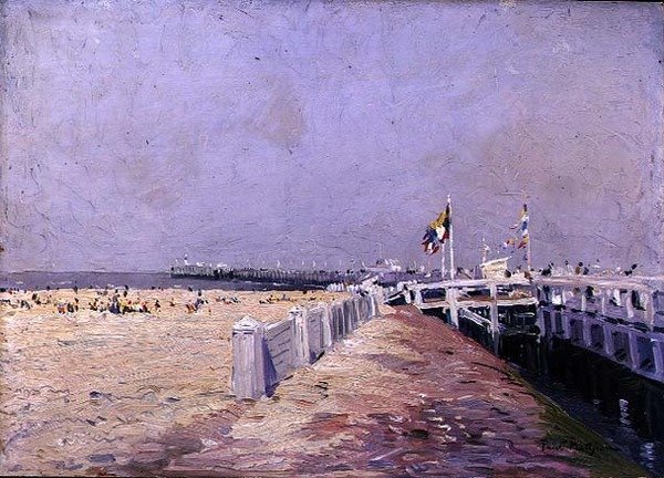 A kis oostendei strand (olaj, tábla) alkotó: Paul Mathieu