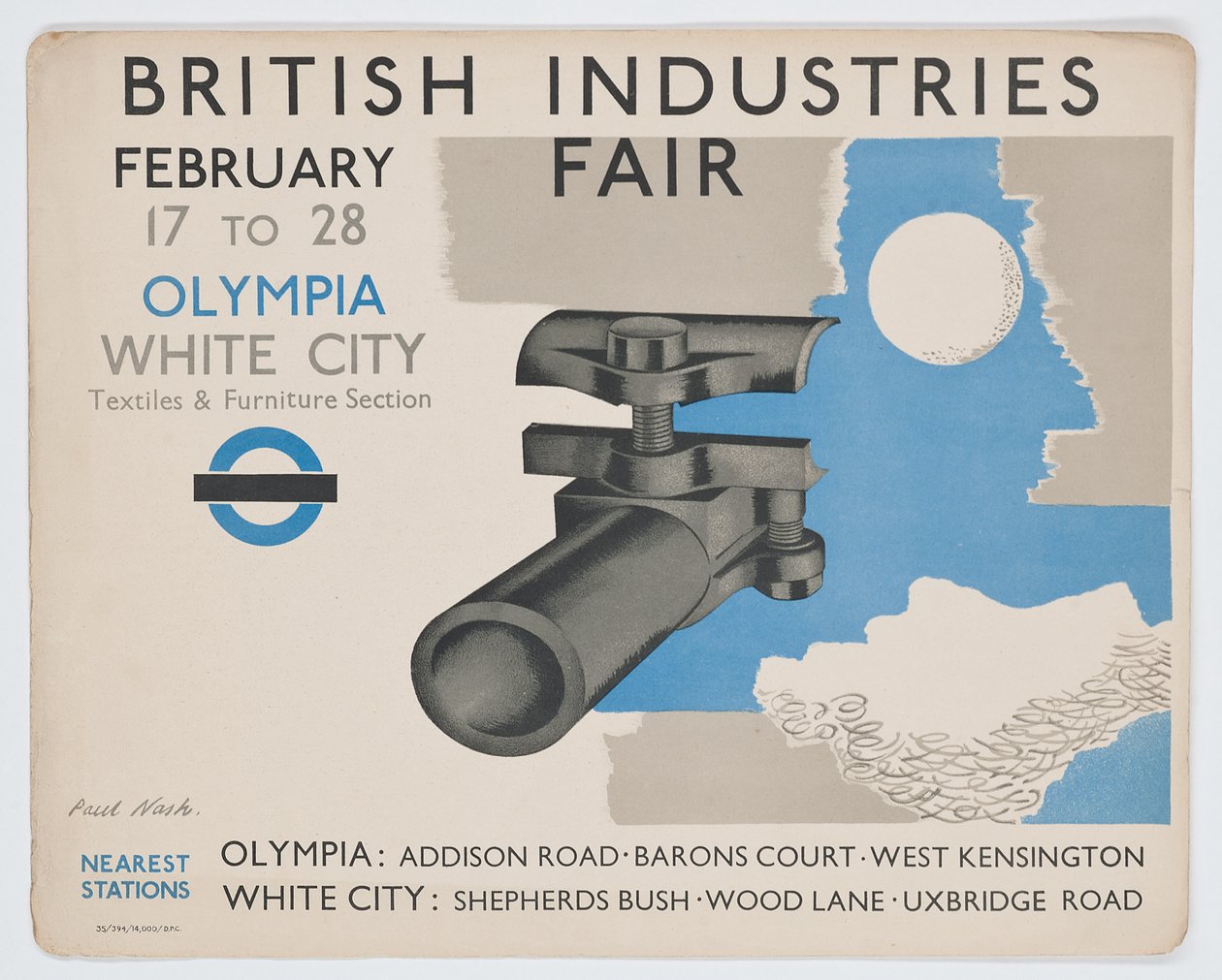 A londoni metró plakátja, amely a British Industries Fairt hirdeti alkotó: Paul Nash
