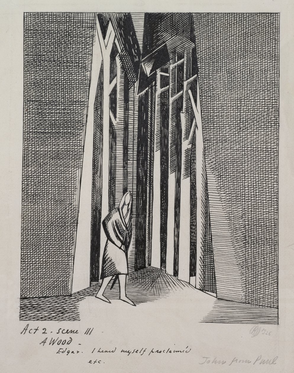 Egy fa – Illusztráció a „Lear királyhoz”, 2. felvonás III. jelenet alkotó: Paul Nash