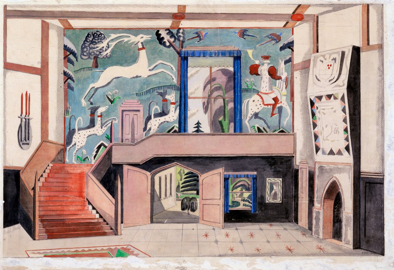 Belsőépítészet, 1920-30-as évek (akvarell, papír) alkotó: Paul Nash