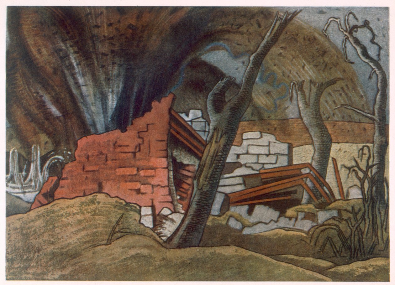 Shell Bursting, a British Artists at the Fronttól, A nyugati front folytatása, harmadik rész, Paul Nash alkotó: Paul Nash
