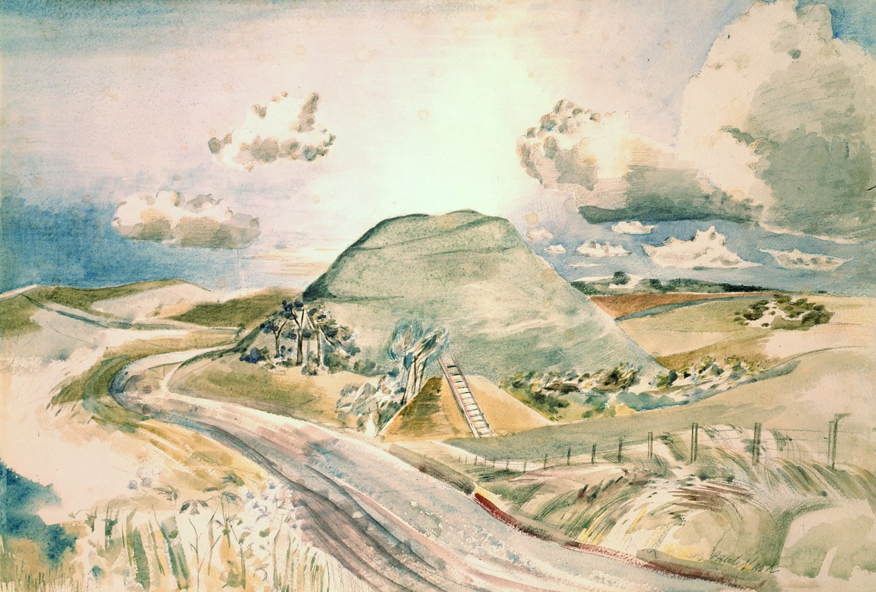 Silbury Hill (akvarell papíron) alkotó: Paul Nash