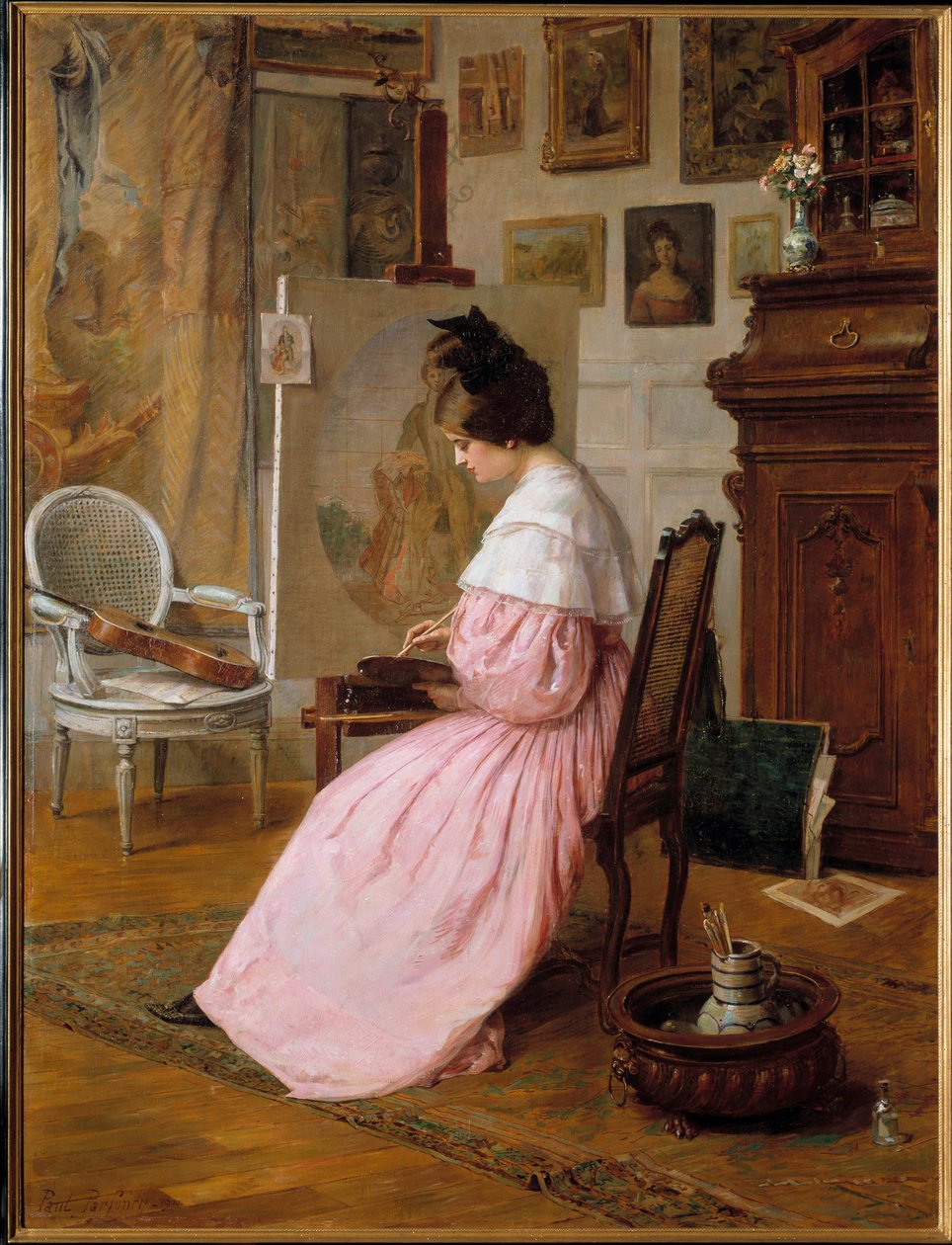 Egy művész műhelyében Paul Parfonry festménye (19. század) Párizs, Galerie Garoche alkotó: Paul Parfonry