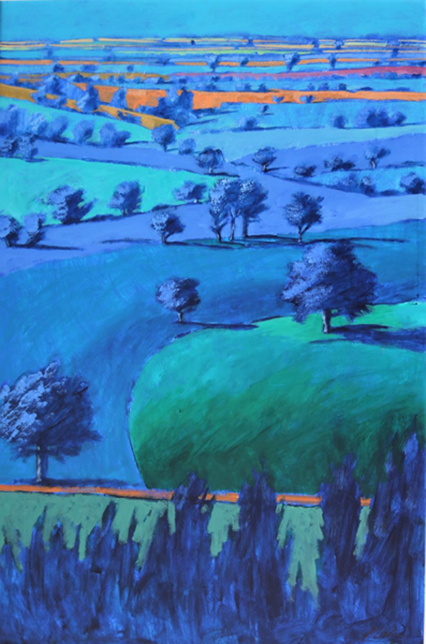 Kék festmény (akril a táblán) alkotó: Paul Powis