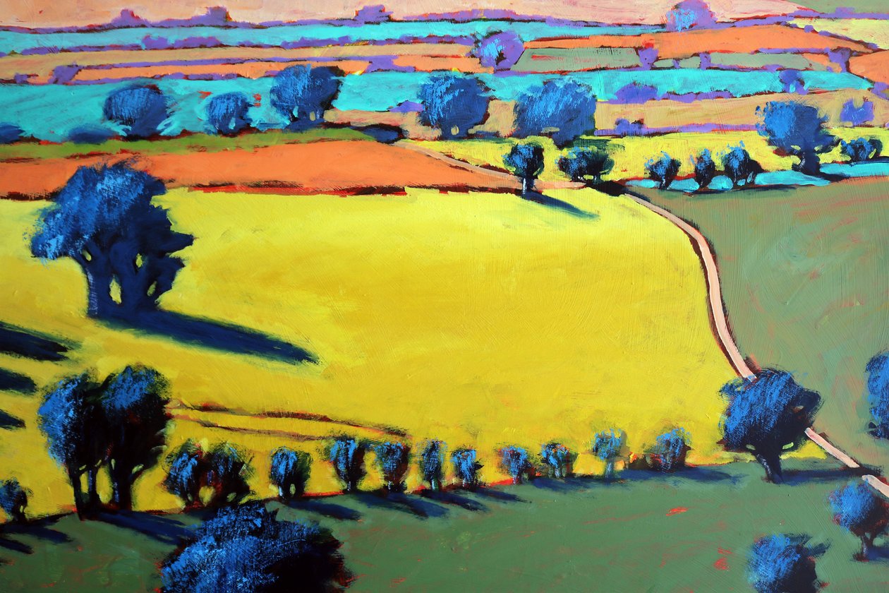 Cotswold Way közelről (akril a fedélzeten) alkotó: Paul Powis