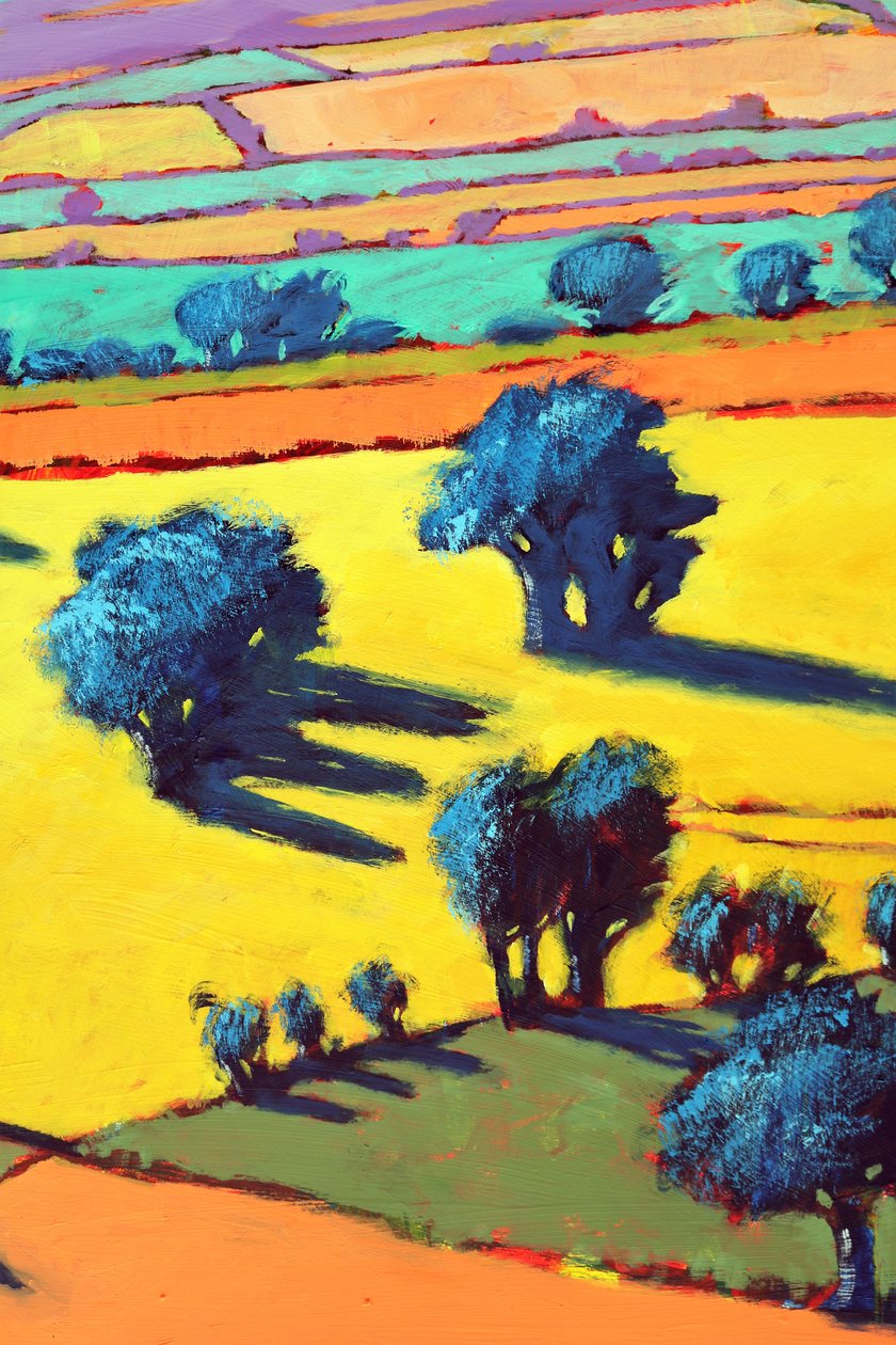 Cotswold Way közelről 2 (akril a fedélzeten) alkotó: Paul Powis
