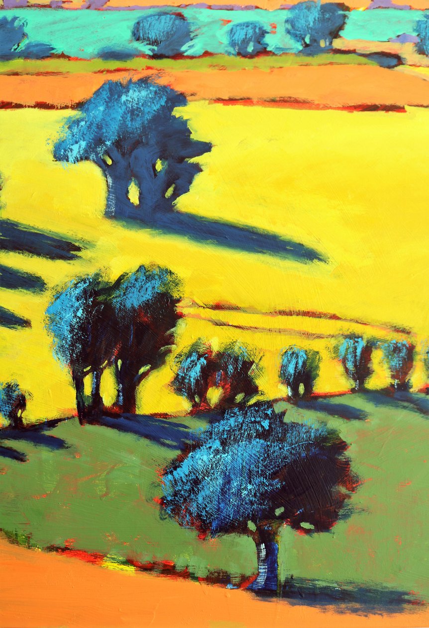 Cotswold Way közelről 5 (akril a fedélzeten) alkotó: Paul Powis