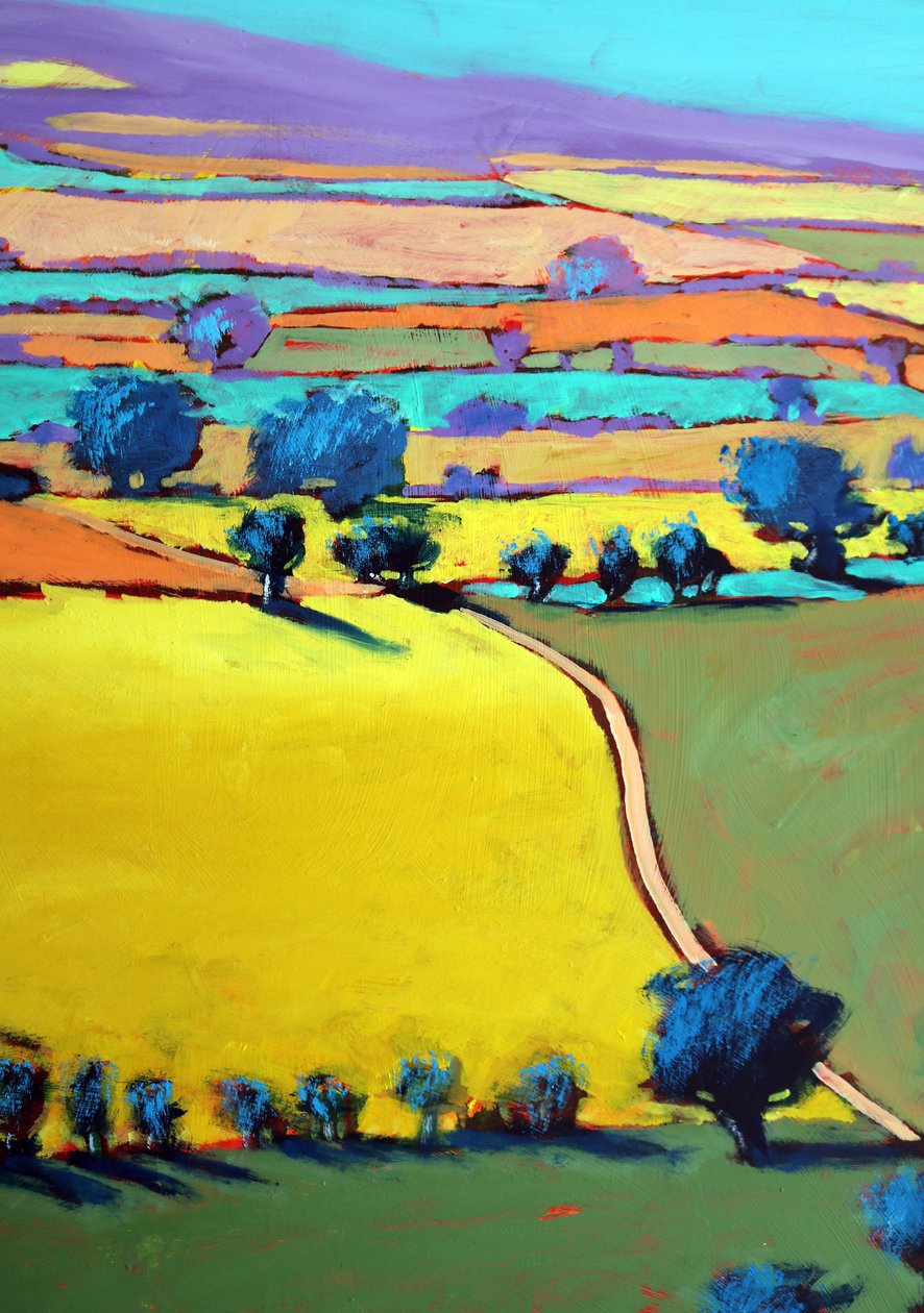 Cotswold Way közelről 7 (akril a fedélzeten) alkotó: Paul Powis