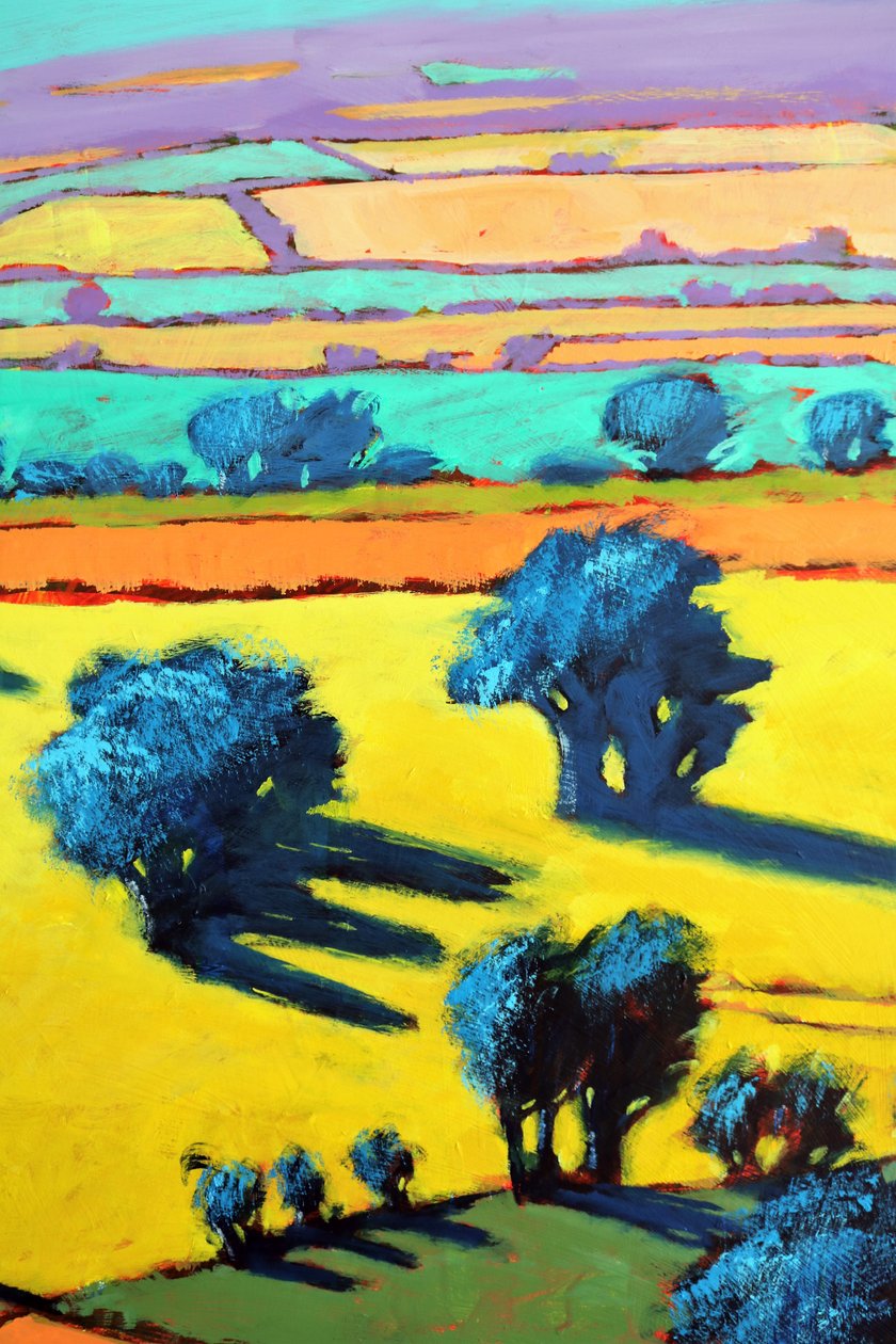 Cotswold Way közelről 8 (akril a fedélzeten) alkotó: Paul Powis
