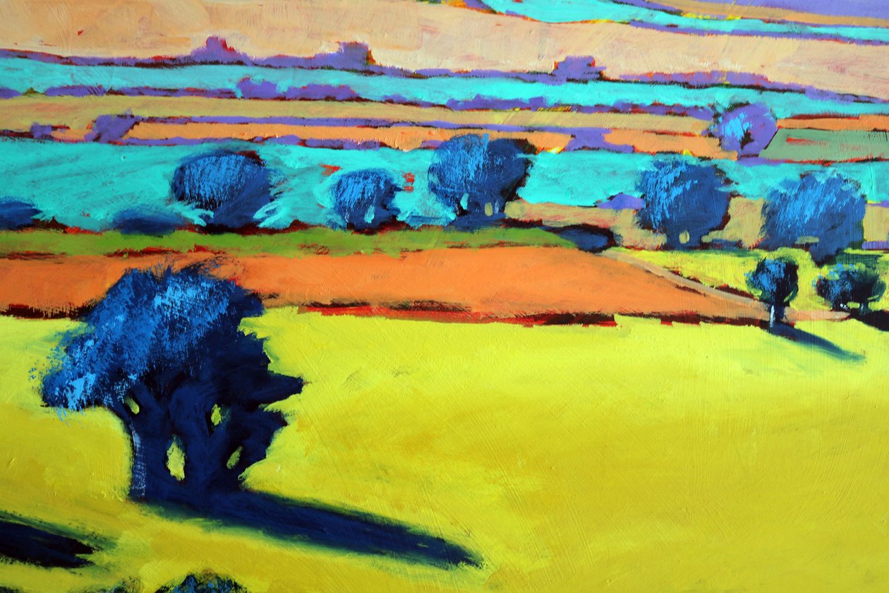 Cotswold Way közelről 9 (akril a fedélzeten) alkotó: Paul Powis