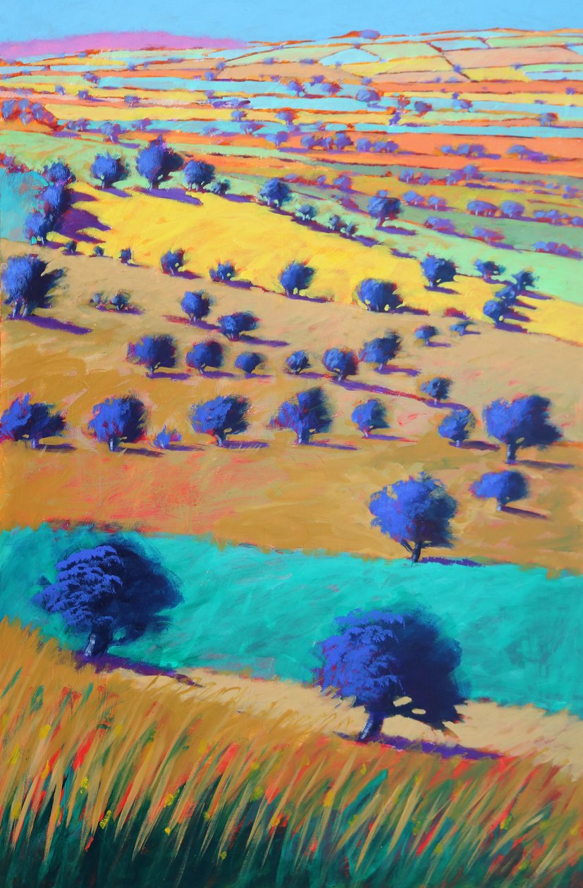 Cotswolds Towards Bredon, 2021 (akril, tábla) alkotó: Paul Powis