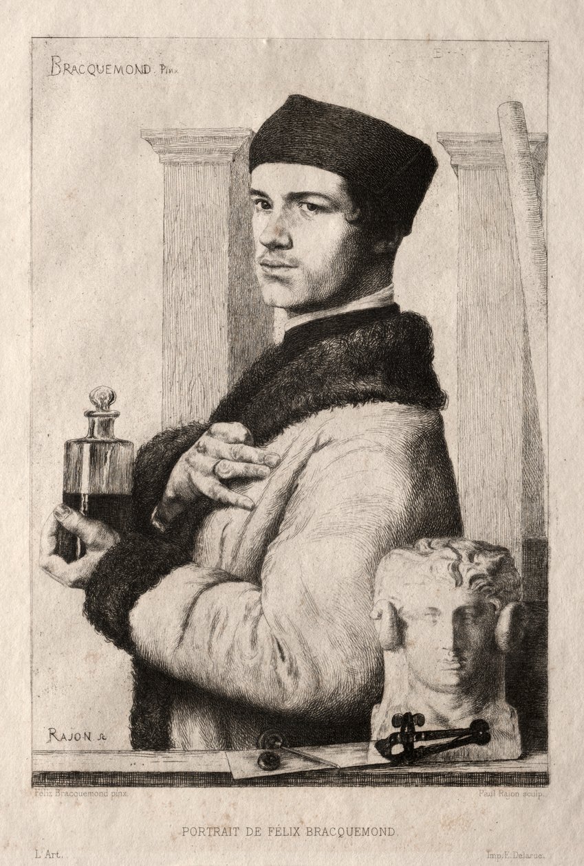 Félix Bracquemond portréja 1852-ben alkotó: Paul Rajon
