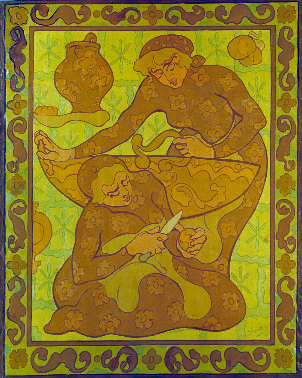 Paul Ranson (1864-1909) Apple Peelers gobelin, XX. századi magángyűjtemény alkotó: Paul Elie Ranson