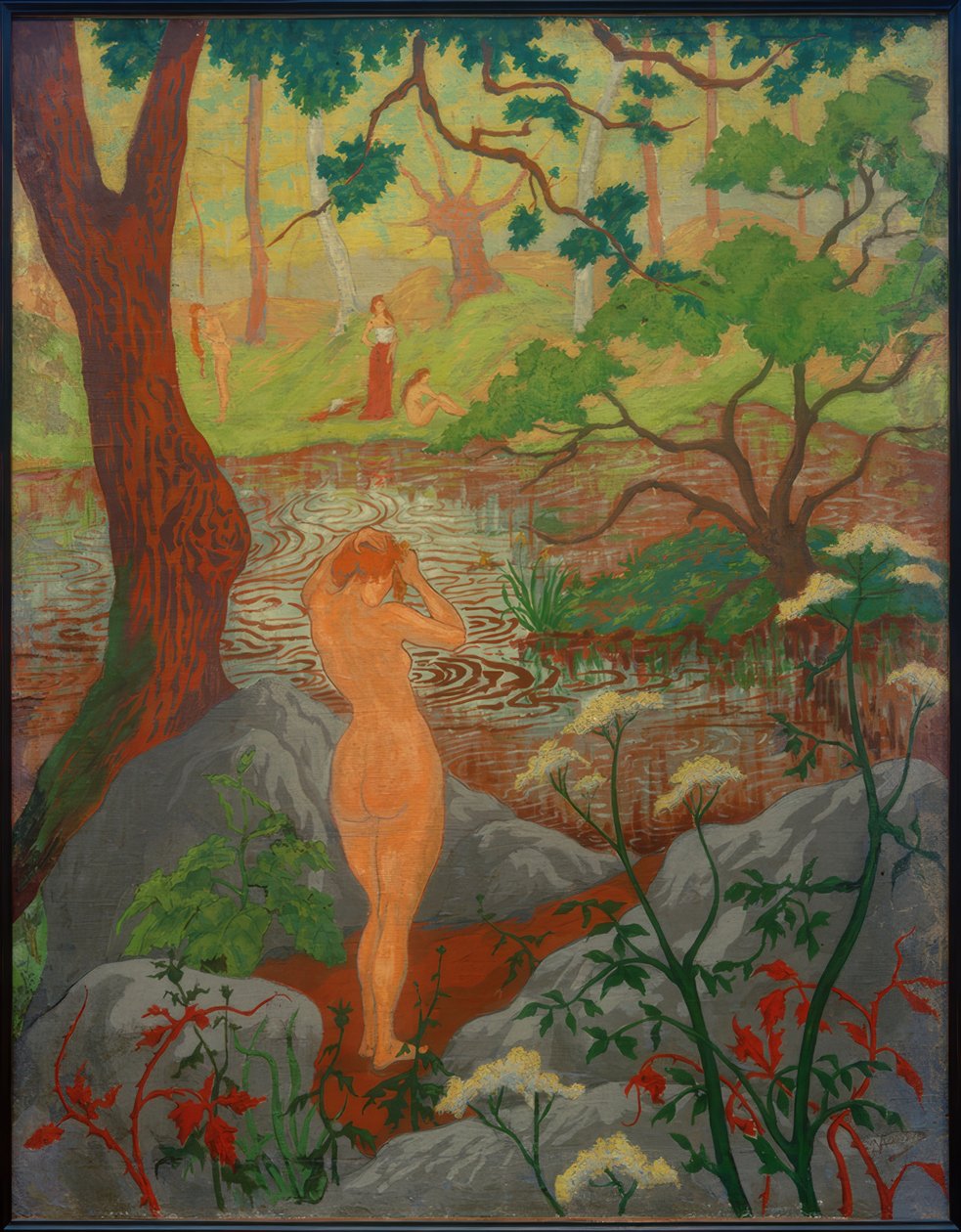Meztelen fodrászat a tónál alkotó: Paul Elie Ranson