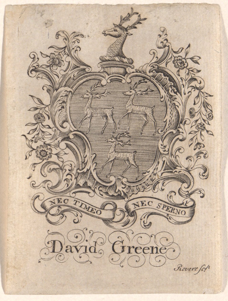 David Greene könyvtáblája alkotó: Paul Revere