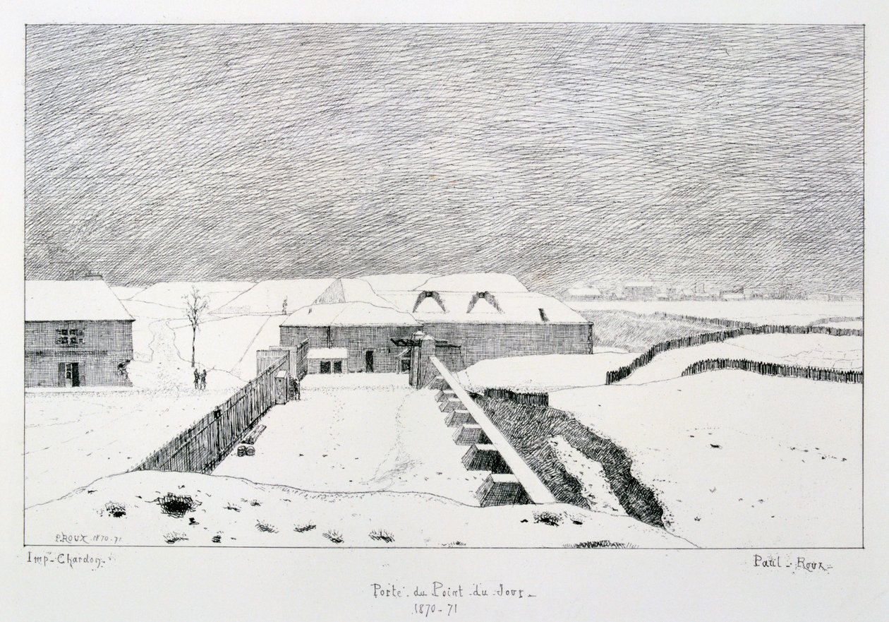 Porte du Point du Jour, Párizs ostroma, 1870-1871. alkotó: Paul Roux