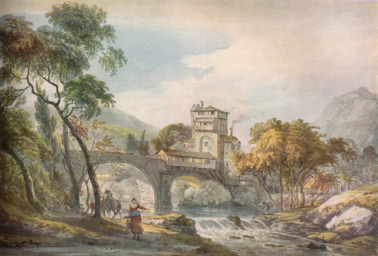 Klasszikus táj, XVIII. század alkotó: Paul Sandby