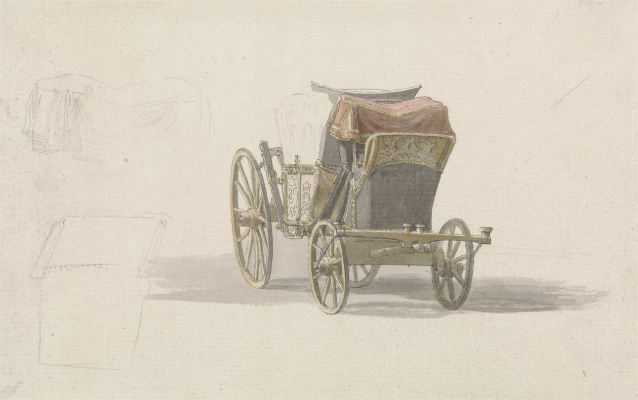 Egy edző királyi címerrel, 1764 körül (ceruza és w/c papíron) alkotó: Paul Sandby