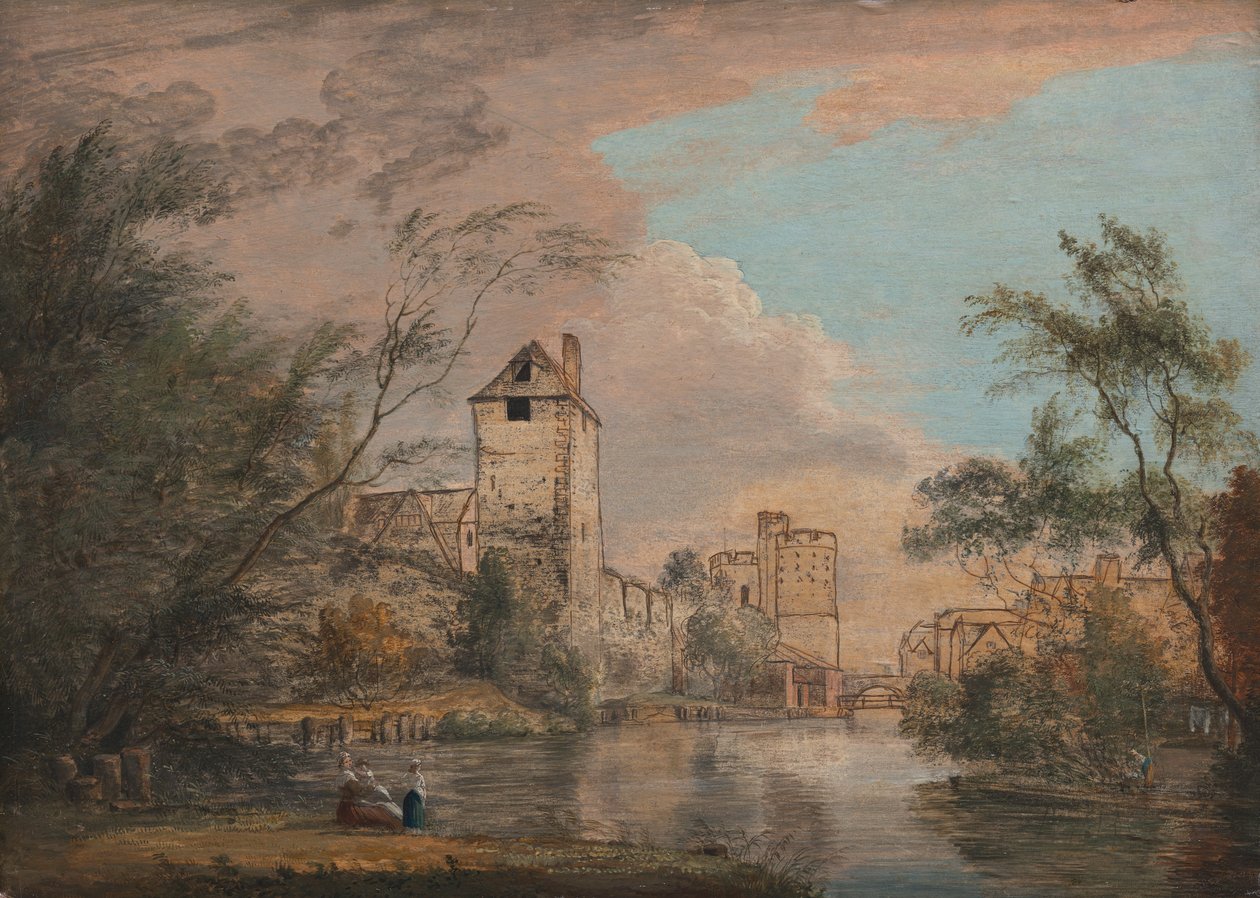 Befejezetlen kilátás a West Gate-re, Canterbury alkotó: Paul Sandby