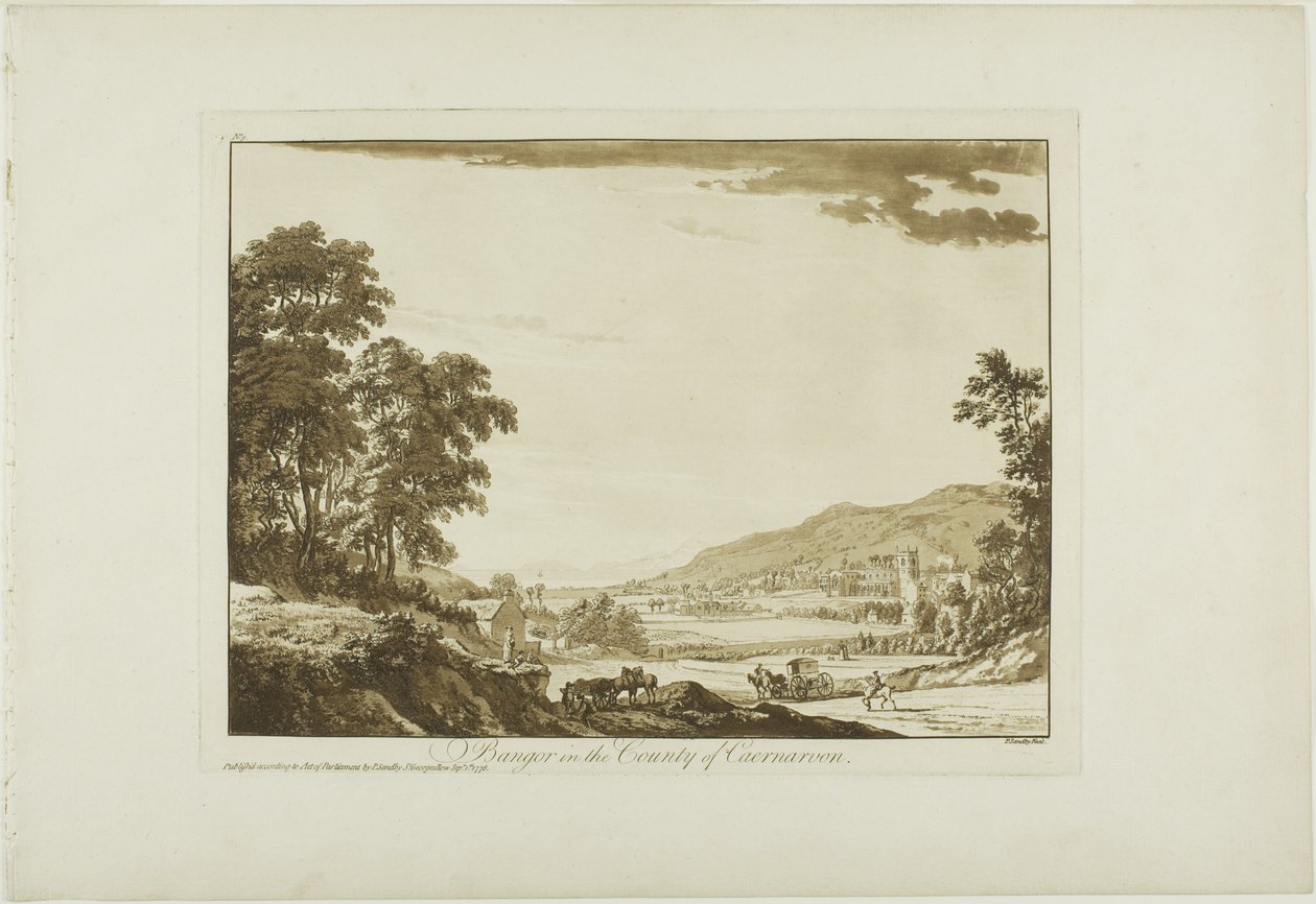 Bangor Caernarvon megyében alkotó: Paul Sandby