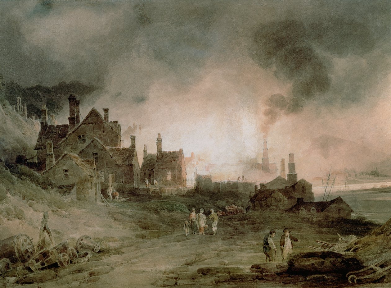 Bedlam Furnace, Madeley Dale, Shropshire, 1803 alkotó: Paul Sandby