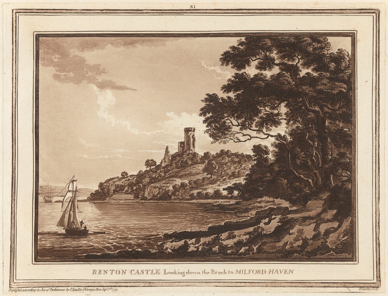 Benton kastély, Milford Haven felé néz alkotó: Paul Sandby