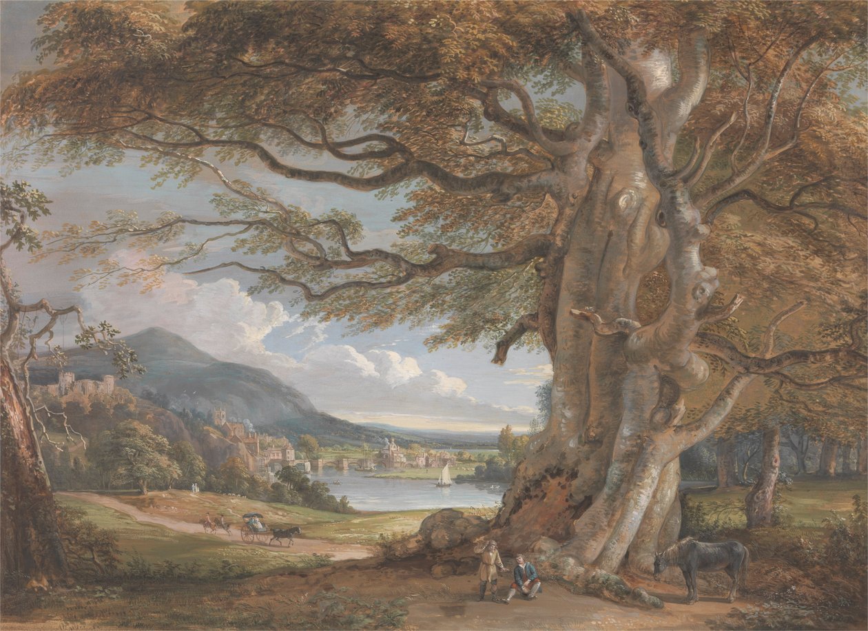 Bridgnorth (testszín, akvarell, kréta és grafit papíron) alkotó: Paul Sandby