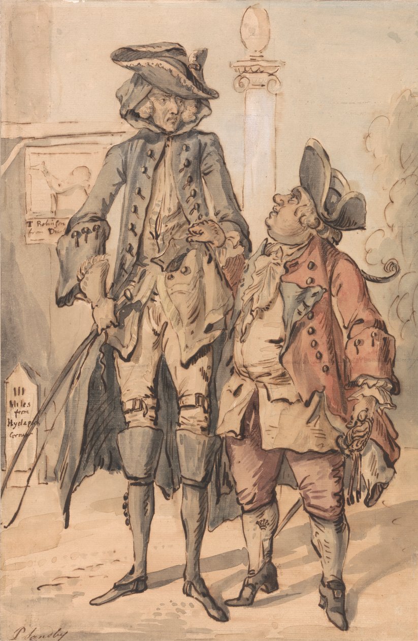 George Bubb Dodington és Sir Thomas Robinson karikatúrája alkotó: Paul Sandby