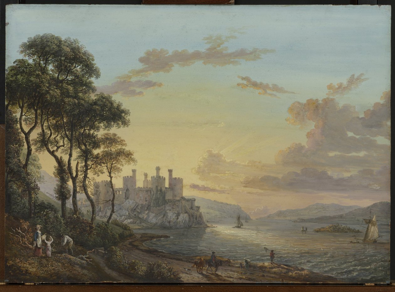 Kilátás a Conway kastélyra, Wales alkotó: Paul Sandby
