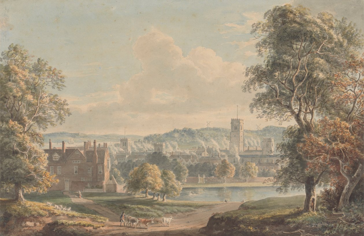 Ipswich a Christchurch-kastély területéről alkotó: Paul Sandby