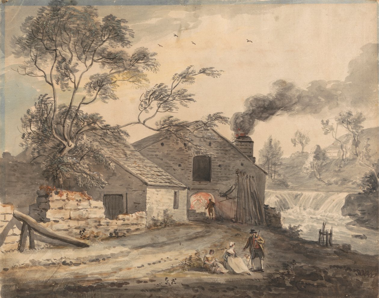 Iron Forge a Kent folyón, Westmorland alkotó: Paul Sandby